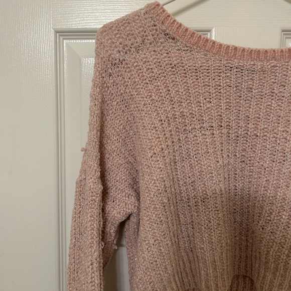 Forever 21 Blush Pink Cropped Knit Sweater - Picture 3 of 7